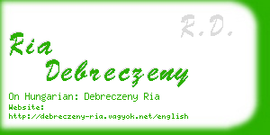 ria debreczeny business card